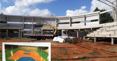 Na reconstrução, o projeto conta com a quadra